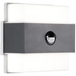 BRILLIANT Lampe, Archie LED Außenwandleuchte Bewegungsmelder anthrazit, Metall/Kunststoff, 1x 7.5W LED integriert, (650lm, 4000K), A
