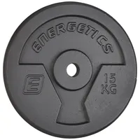 Energetics 108793 Hantelscheibe Guss 15 kg, Schwarz