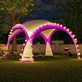 Swing&Harmonie LED Event Pavillon 3,6 x 3,6m DomeShelter Garten Pavillion inkl. Solarmodul Pavilion Designer Gartenzelt Camping Pavilon Partyzelt mit Beleuchtung ...