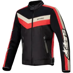 Alpinestars T-Dyno Air, Textiljacke - Schwarz/Hellrot/Beige - XL