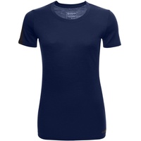 Kaipara - Merino Sportswear Rundhalsshirt Merino Shirt Damen Kurzarm Slimfit 200 (1-tlg) aus reiner Merinowolle Made in Germany blau M