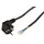 McPower MC Power Schutzkontakt Netzkabel | 5 m, 3×0,75 mm2, blanke Enden, gewinkelter Schuko-Stecker | Schwarzes Anschlusskabel für Haushalt, Werkstatt