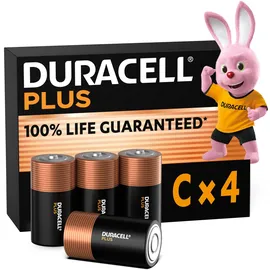 Duracell Plus C Batterien 4 Stück, Duracell Batterien C für Alltagsgeräte