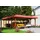 SKANHOLZ Doppelcarport Spreewald 5,85 x 7,41 m nussbaum mit Aluminiumdach und Pfostenanker