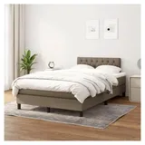 Lattenrost mit Matratze, Taupe, 120 x 200 cm, Stoff, Plattformbett, mit Lattenhalter, einfache Montage für Schlafzimmer, Erwachsene