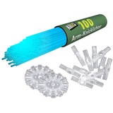 KNIXS 100x Arm-Knicklichter in Blau leuchtend inkl. 100 x 3D-Verbinder und je 2 x Ballverbinder und 7-Lochverbinder für Party, Festival, Geburtstag oder als Dekoration, geprüfte Markenqualität