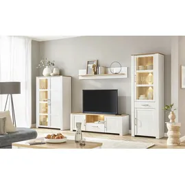 Forte Highboard Bohol 106,4 x 160,6 x 42 cm Riviera Eiche / Sibiu Lärche hell