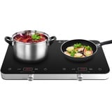 Induktionskochfeld 2 Platten, Cooktron Doppel-Induktionskochplatte mit Touch & Knopfsteuerung, Unabhängige Steuerung, 10 Temperaturstufen, 3500W Max, 4-Stunden-Timer, Ideal für Heimküche & Camping