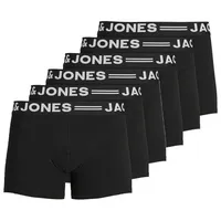 Jack & Jones Retro Boxer 6er Pack Sense (Spar-Set, 3-St) Retro Short / Pant - Baumwolle - Ohne Eingriff - Atmungsaktiv schwarz M