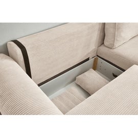 Sofa.de Ecksofa beidseitig montierbar Angelina klein ¦ creme ¦ Maße (cm): B: 255 H: 92 T: 185.0