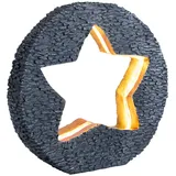 GLOBO Solarleuchte Stein-Stern Design, Gold, H 29,5 cm