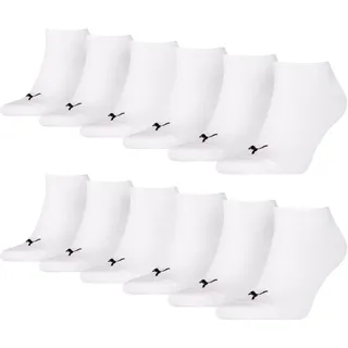 PUMA 12 Paar Sneaker Invisible Socken Gr. 35-49 Unisex für Damen Herren Füßlinge, Farbe:300 - white, Socken & Strümpfe:43-46 - 43-46