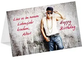 LUMA Geburtstagskarte Humor "lass es krachen!" DIN B6