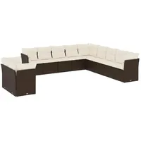 vidaXL Garten-Lounge-Set 11-tlg. braun