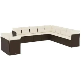 vidaXL Garten-Lounge-Set 11-tlg. braun