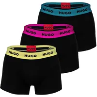 Hugo Trunk Triplet Boxershorts Blau / Gelb / Pink / Schwarz L 3er Pack