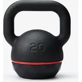 Kugelhantel Kettlebell Gusseisen und Basis aus Gummi ‒ 20 kg SCHWARZ|ROT 20kg