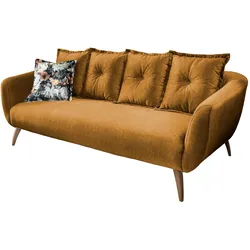 3-Sitzer-Sofa Baggio Gelb Velours