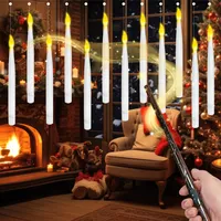 TOTHDATE 12PCS Flammenlose Schwebende Kerzen mit Zauberstab Fernbedienung, LED Stäbchen Kerzen Licht Batterie Enthalten für Halloween Weihnachtsfeier Dekorationen