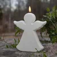 Star Trading LED-Kerze Flamme Angel 18 cm weiß