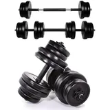 A2Z SPORT® 2 in 1 Kurzhanteln 2er Set 20kg / 30kg / 40kg / 50kg Verstellbare Hanteln & Langhantel Set - Gewichte Hantel Set Kurzhantel Dumbbell Set mit Verbindungsrohr für Krafttraining