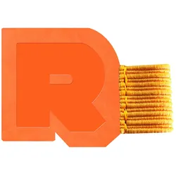 Rhodiarama, selbsthaftende Stiftschlaufe 4x3 cm, für Blöcke, Notizbücher und Kalender - Tangerine 194213C