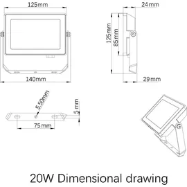 Philips Außenstrahler Metall 4,0 cm inkl. LED-Lampe 20 W schwarz