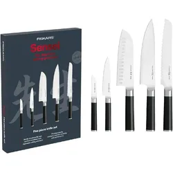 Fiskars Messer-Set Sensei 5-teilig Koch Brot Schäl Messer Rostfreier Stahl Küche