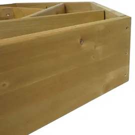 Mendler Pflanzkasten HWC-L70, Blumentopf Blumenbeet 7 Fächer, eckig 100x87cm Outdoor Tanne Holz MVG-zertifiziert, braun
