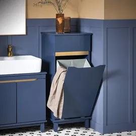 SoBuy Wäscheschrank mit Wäschesack Blau