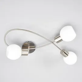 LINDBY Elaina 3 Deckenleuchte Matt nickel, Glas, E14