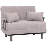 Mendler Schlafsessel HWC-K29, Klappsessel Schlafsofa Gästebett, Liegefläche 190x100cm, Stoff Bouclé (500g/m2) ~ grau
