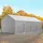 TOOLPORT Lagerzelt 4,00 x 8,00 m grau mit Bodenrahmen