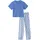 Buffalo Pyjama BUFFALO, Mädchen, Gr. 146/152, blau (blau, gemustert), Jersey, Obermaterial: 100% Baumwolle, bedruckt, Basic, bequem lang, Rundhals, abgesteppte Kante, Homewear-Sets Pyjama, Schlafanzug mit Top in kürzerer und schmaler Form