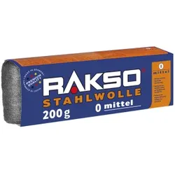 Rakso Stahlwolle, 200 g - Packung, Sorte: 0-mittel