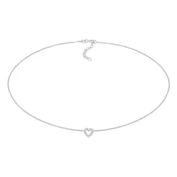 Elli Choker Herz Kristall 925 Silber Ketten   Damen