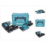 Makita DBO 382 RTJ Akku Schwingschleifer 18 V 93 x 185 mm Brushless + 2x Akku 5,0 Ah + Ladegerät + Makpac