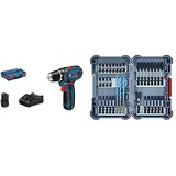 Bosch Professional 12V System Akku-Bohrschrauber GSR 12V-15 (inkl. 1x 2.0 Ah Akku, Ladegerät GAL 12V-40, in L-BOXX) + 35tlg. MultiConstruction Bohrer- und Impact Control Schrauberbit-Set, Zubehör