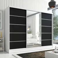 a&j möbelland gmbh Schiebetürenschrank AURELIA 1 200 x 215 x 59,5 cm Schwarz/Weiß