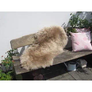Felltrade Merino Schaffell Lammfell Fell echt gefärbt groß 130-140 cm Hellbraun ökologische Gerbung