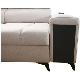 kaiser möbel Designer-Ecksofa mit Schlaffunktion und Bar GRECO III Avra Blau Links