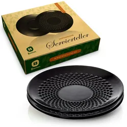 Bonvivre© Dessertteller aus emailliertem Gusseisen Ø 15 cm - 2er Set - Kuchenteller Untersetzer Untertasse im asiatischen Stil