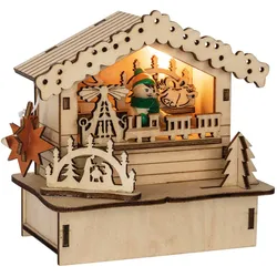 ERZGEBIRGE LED-Weihnachtsmarkthütte Spielzeugverkäufer