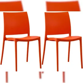 CLP Gartenstuhl Meton 42 x 42 x 81 cm orange 2 St.