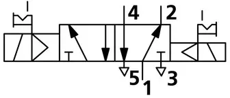 5/2-Wegeventil, Diff.-kolb., elektropn., bistabil, G 1/8, 110VAC (517.52.18.D.110A)