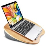 RICOO Laptoptisch LA0036, Laptop-Kissen Laptop-Ständer mit Kabelführung Knietablett Holz Optik beige