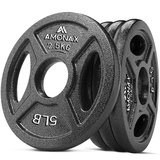 Amonax Hantelscheiben Set, 2,5kg, 5kg, 10kg Hantel Set für 50mm Olympia Gewichte Hantel Bar, Metall Hantelscheiben für Gewichtheben und Hip Thrust, hantelscheiben gusseisen für das Home Gym