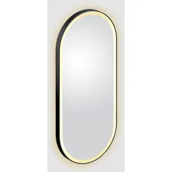 Clou Look at Me LED-Spiegel oval 45 x 100 cm, Spiegel, schwarz matt