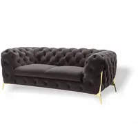 JVmoebel Sofa Chesterfield Samt Designer Sofa 2 Sitzer Couch Textil Samt Garnitur, Made in Europa