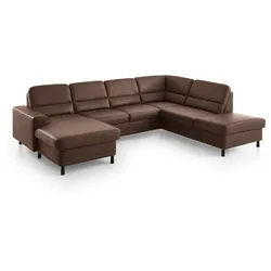 ComfortPlan Wohnlandschaft Livingston Leder Kastanie